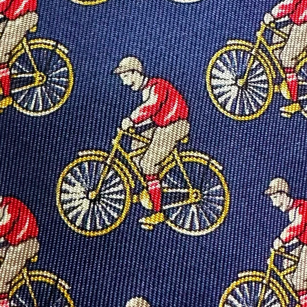 DUNHILL Silk Tie with Bicycle Motif